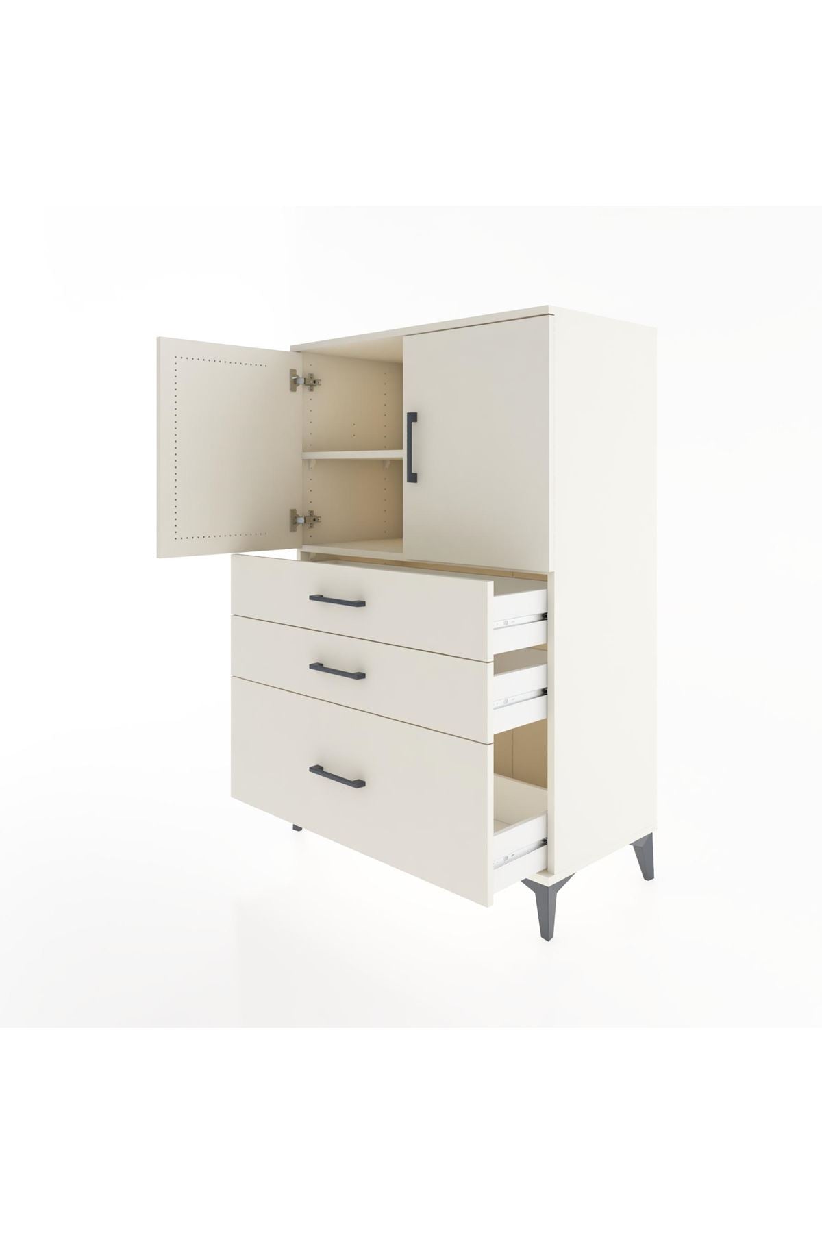 Hyperion Dolap 2 Raflı 3 Çekmeceli 2 Kapaklı 88x44x134 Aytaşı-Aytaşı