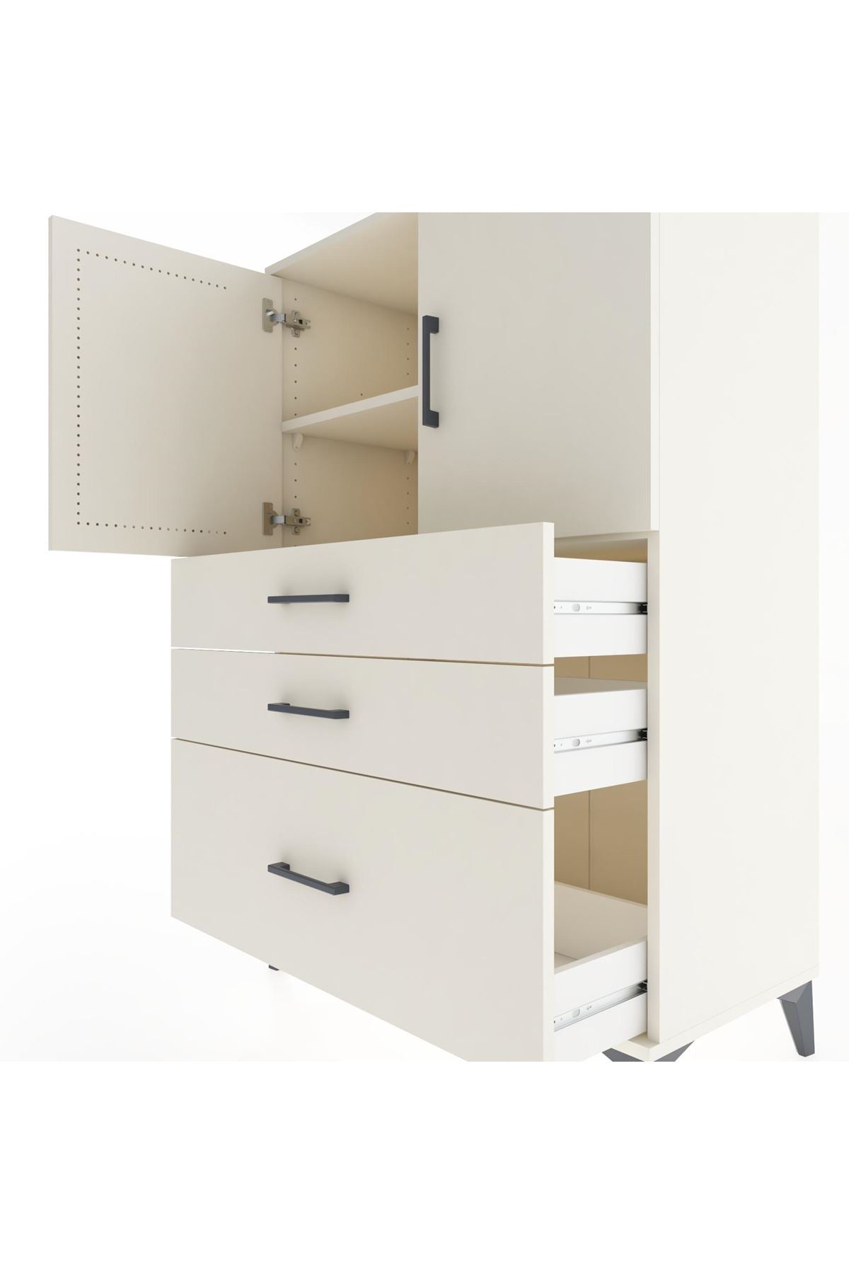 Hyperion Dolap 2 Raflı 3 Çekmeceli 2 Kapaklı 88x44x134 Aytaşı-Aytaşı