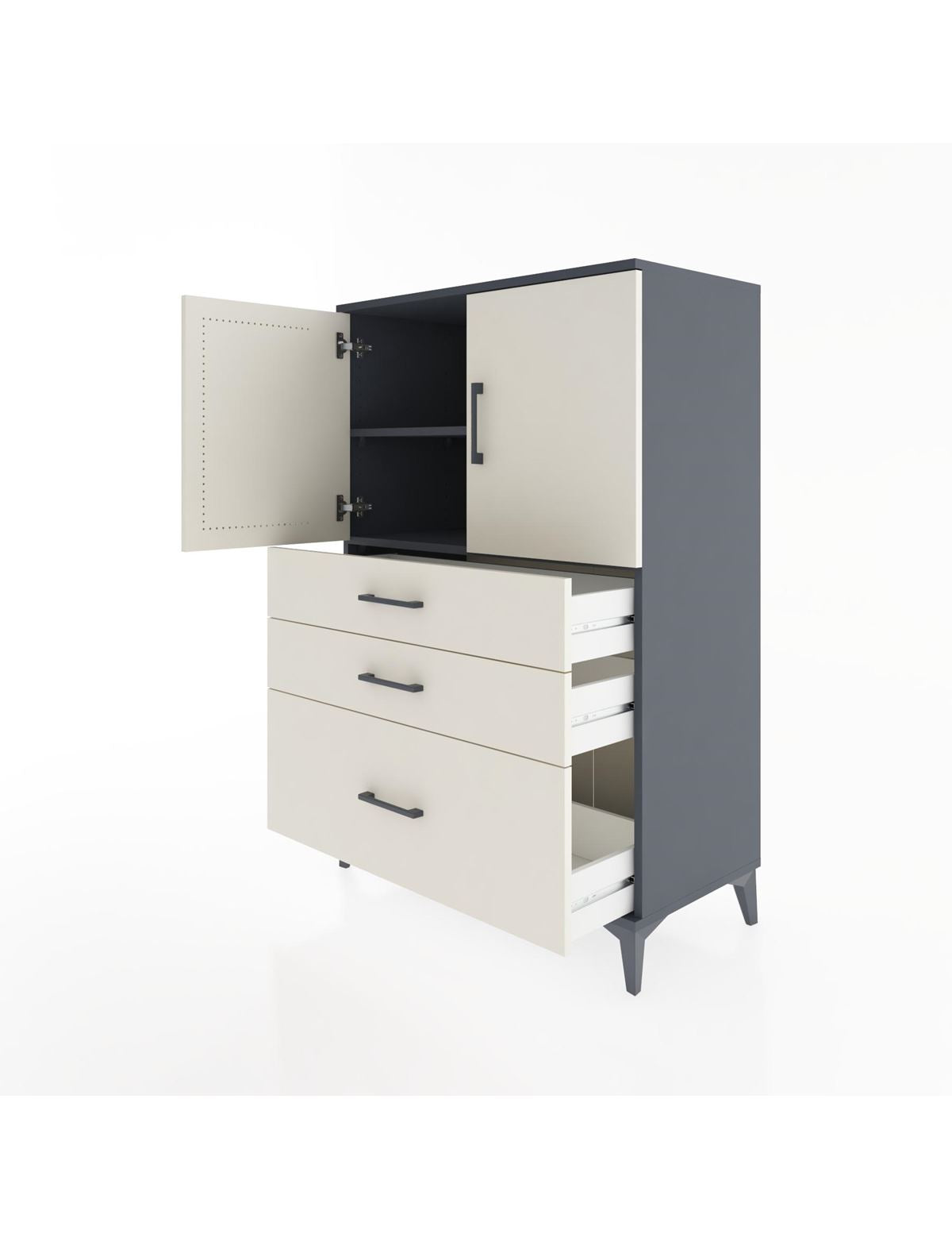 Hyperion Dolap 2 Raflı 3 Çekmeceli 2 Kapaklı 88x44x134 - S51M011V4B