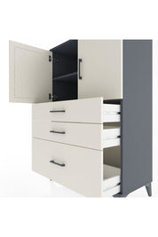 Hyperion Dolap 2 Raflı 3 Çekmeceli 2 Kapaklı 88x44x134 Antrasit-Aytaşı