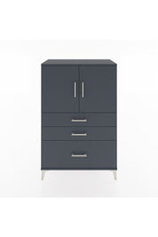 Hyperion Dolap 2 Raflı 3 Çekmeceli 2 Kapaklı 88x44x134 Antrasit-Antrasit