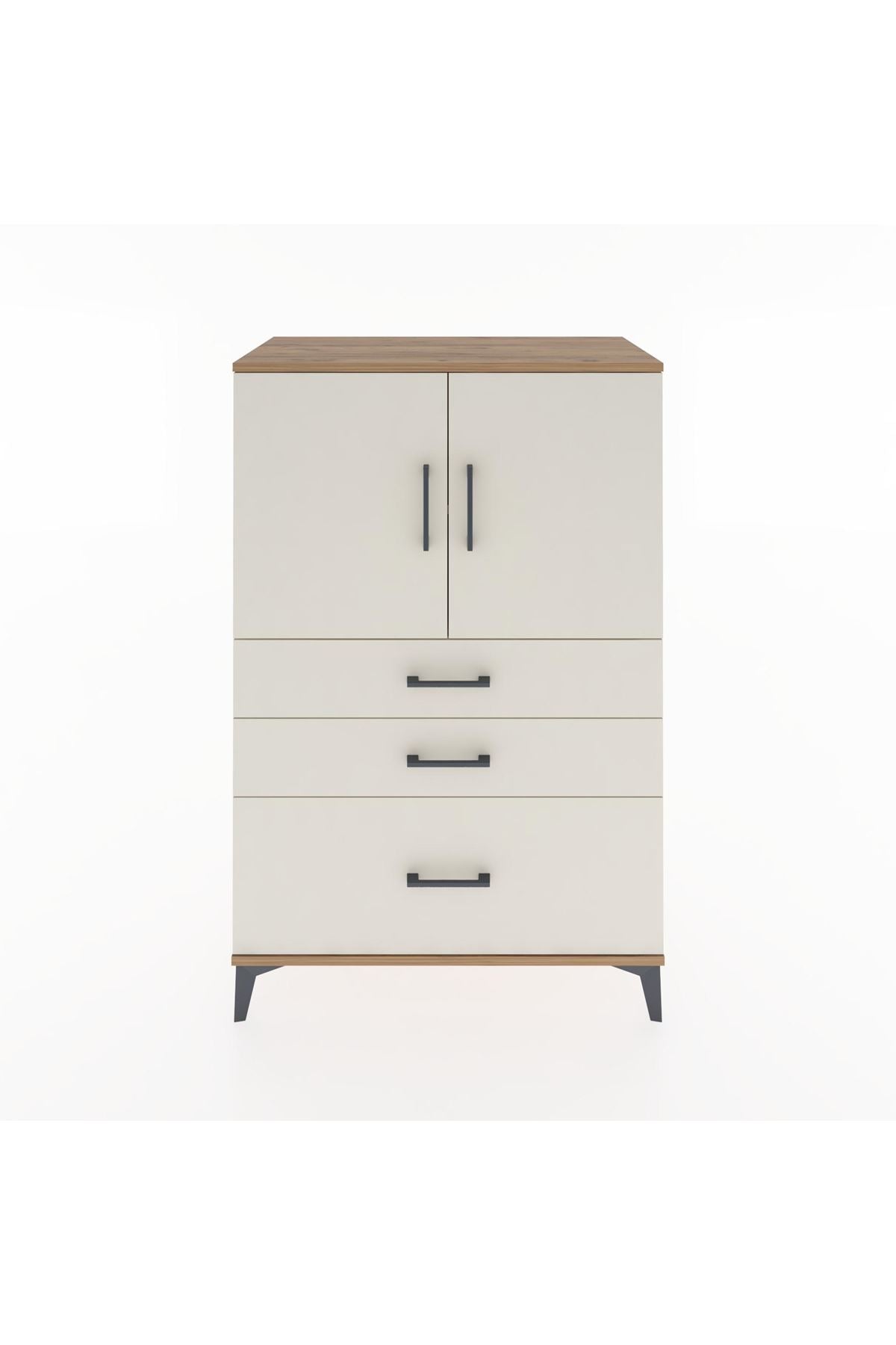 Hyperion Dolap 2 Raflı 3 Çekmeceli 2 Kapaklı 88x44x134 Çam-Aytaşı