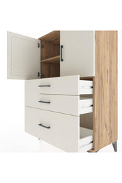 Hyperion Dolap 2 Raflı 3 Çekmeceli 2 Kapaklı 88x44x134 Çam-Aytaşı