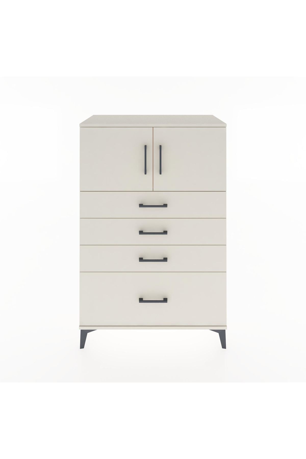Hyperion Dolap Tek Raflı 4 Çekmeceli 2 Kapaklı 88x44x134 - S51M012V1B