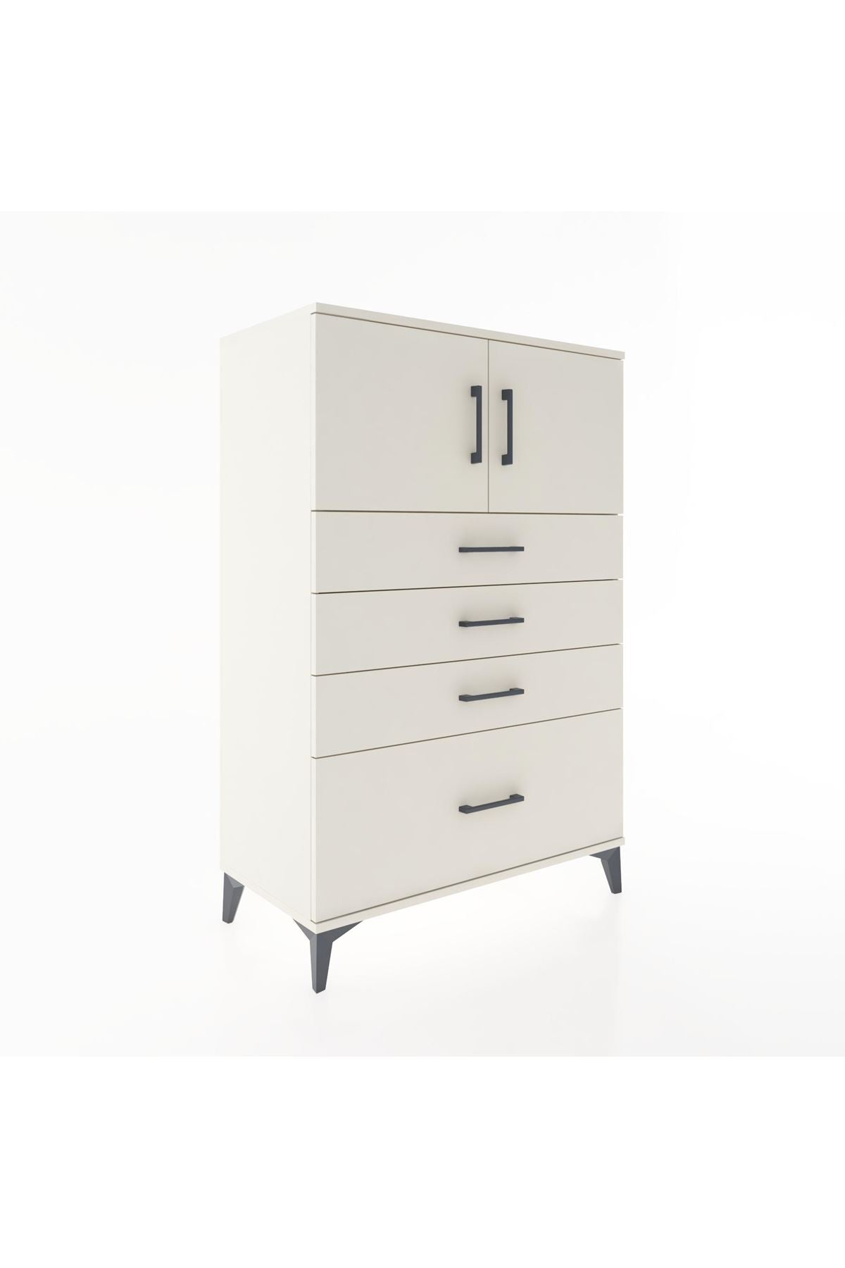 Hyperion Dolap Tek Raflı 4 Çekmeceli 2 Kapaklı 88x44x134 - S51M012V1B