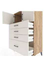 Hyperion Dolap Tek Raflı 4 Çekmeceli 2 Kapaklı 88x44x134 - S51M012V7B