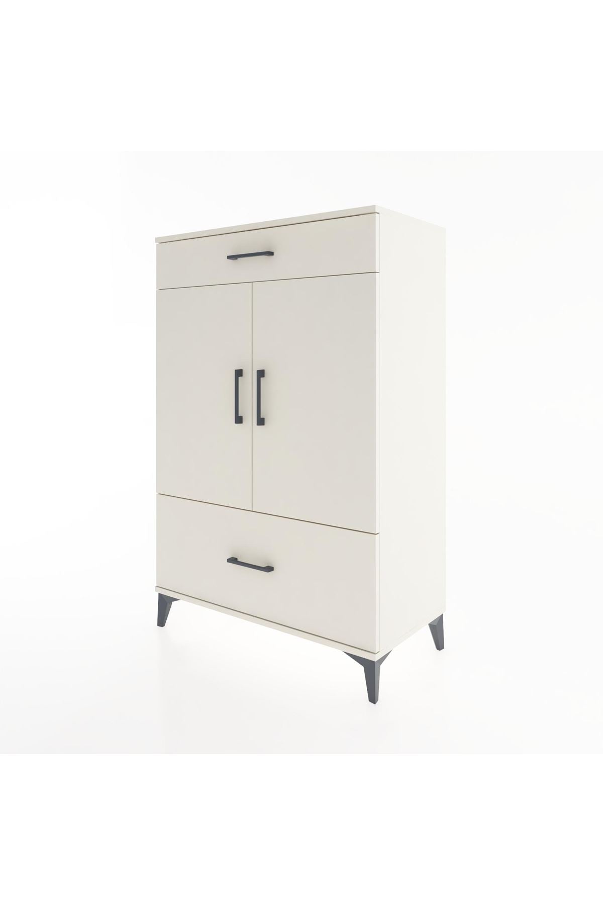 Hyperion Dolap 2 Raflı 2 Çekmeceli 2 Kapaklı 88x44x134 Aytaşı-Aytaşı