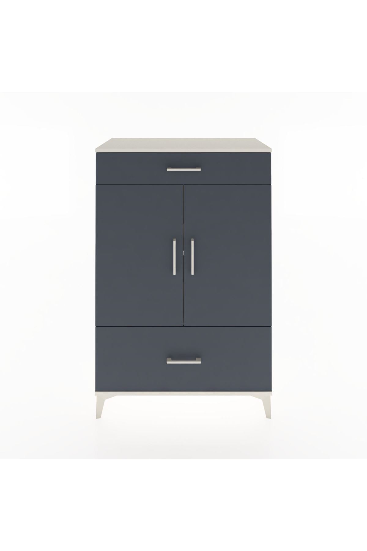 Hyperion Dolap 2 Raflı 2 Çekmeceli 2 Kapaklı 88x44x134 Aytaşı-Antrasit