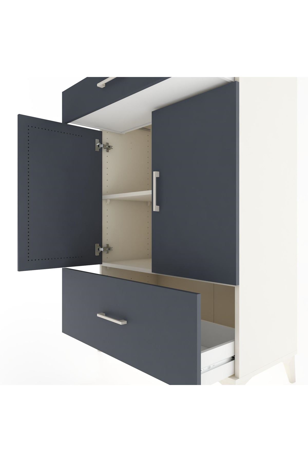 Hyperion Dolap 2 Raflı 2 Çekmeceli 2 Kapaklı 88x44x134 Aytaşı-Antrasit