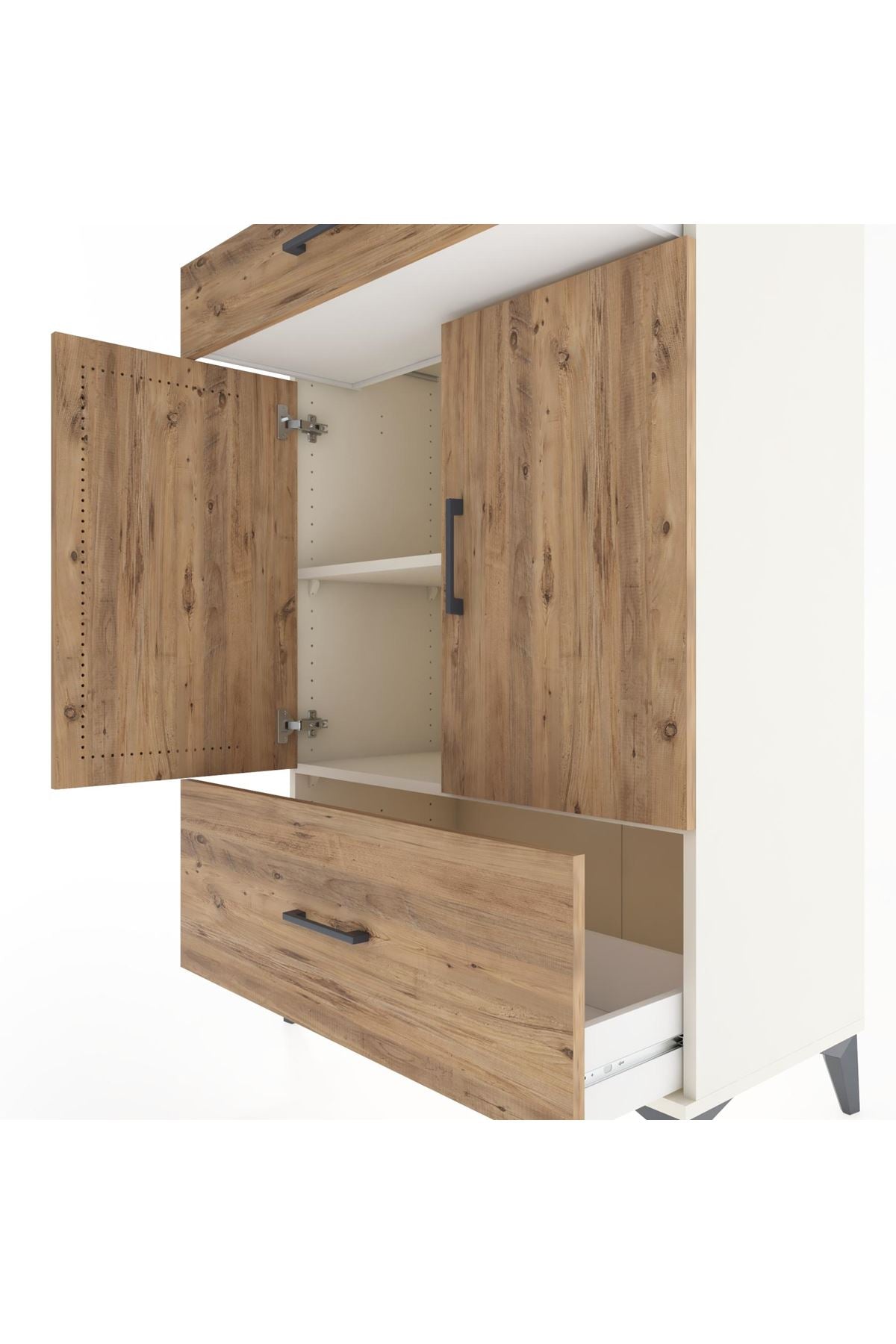 Hyperion Dolap 2 Raflı 2 Çekmeceli 2 Kapaklı 88x44x134 Aytaşı-Çam