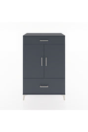 Hyperion Dolap 2 Raflı 2 Çekmeceli 2 Kapaklı 88x44x134 Antrasit-Antrasit