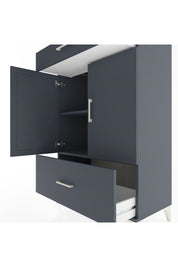 Hyperion Dolap 2 Raflı 2 Çekmeceli 2 Kapaklı 88x44x134 Antrasit-Antrasit