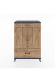 Hyperion Dolap 2 Raflı 2 Çekmeceli 2 Kapaklı 88x44x134 Antrasit-Çam