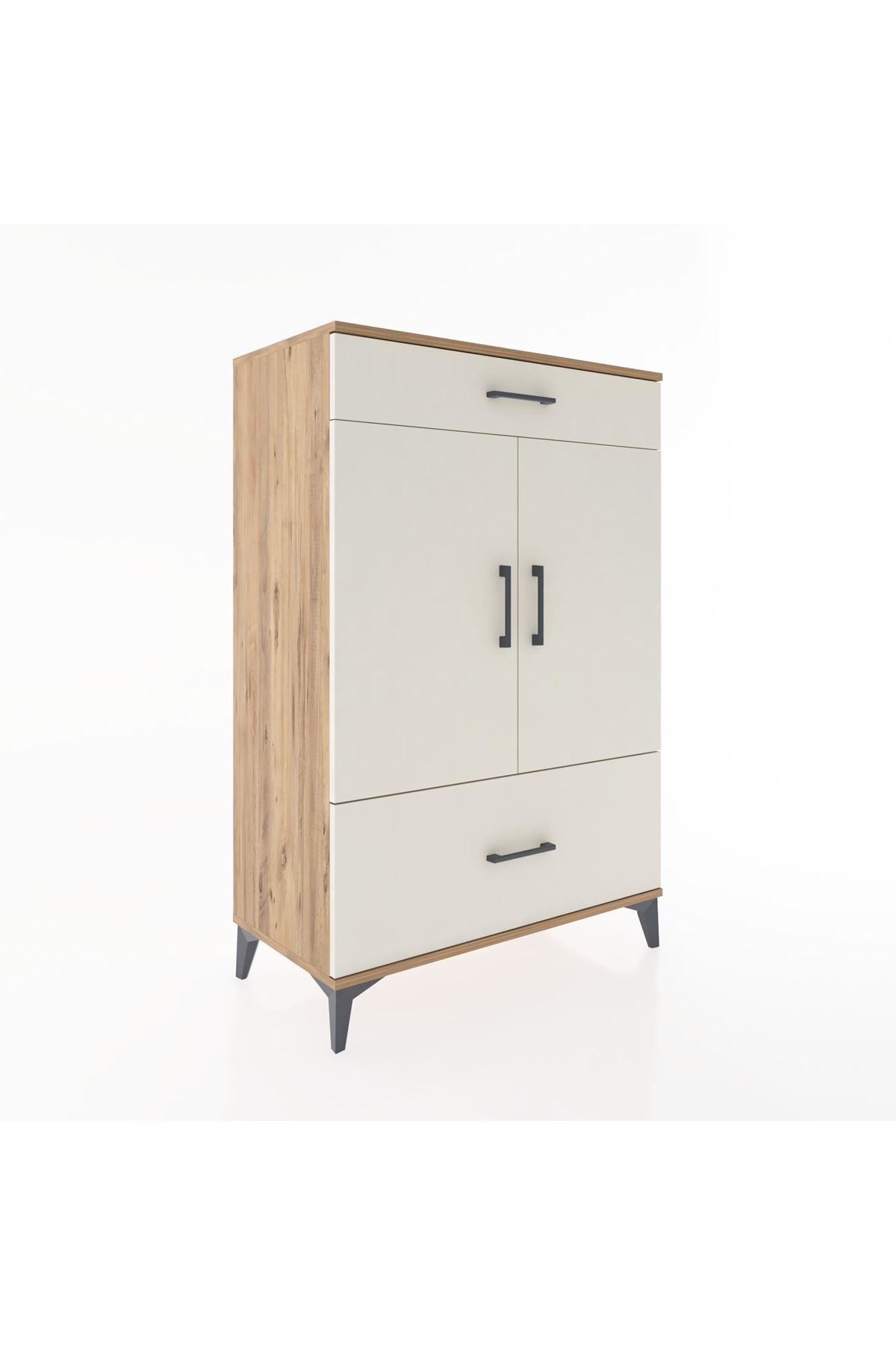 Hyperion Dolap 2 Raflı 2 Çekmeceli 2 Kapaklı 88x44x134 Çam-Aytaşı