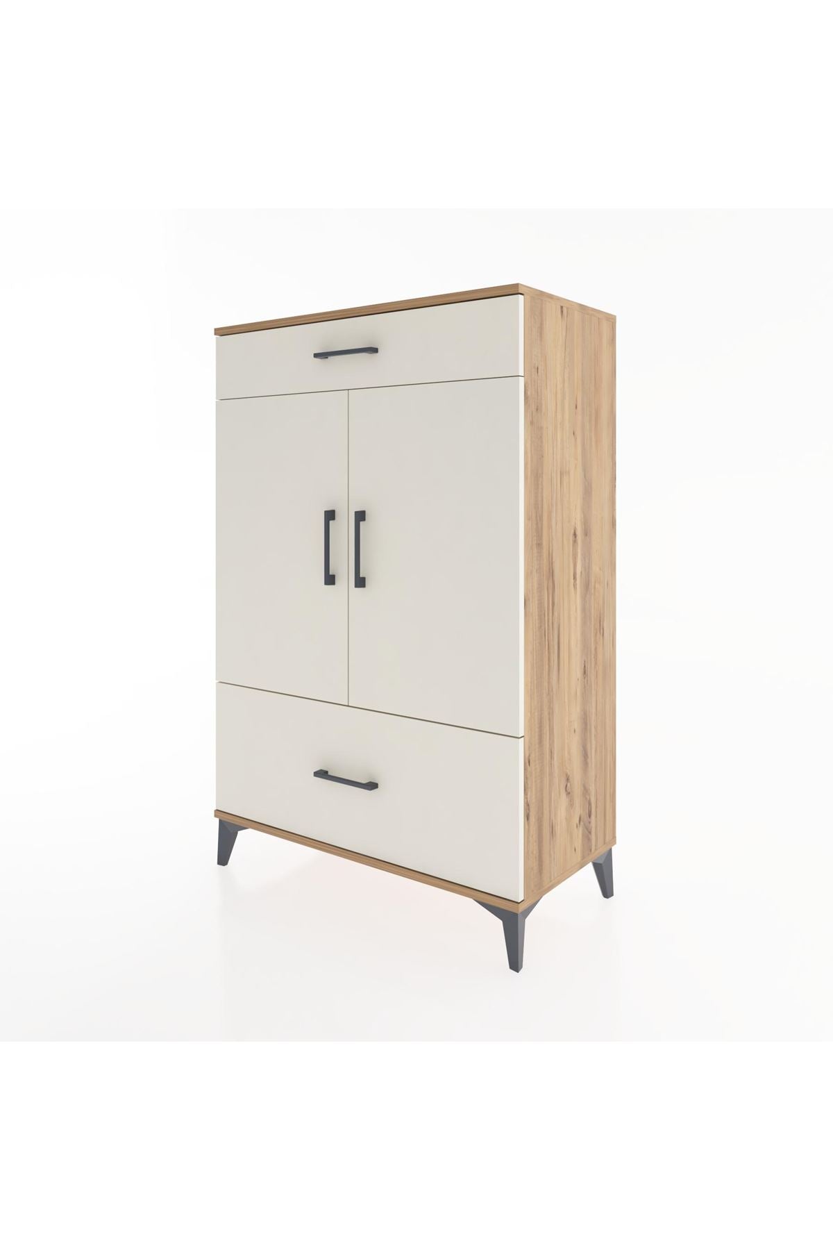 Hyperion Dolap 2 Raflı 2 Çekmeceli 2 Kapaklı 88x44x134 Çam-Aytaşı