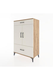 Hyperion Dolap 2 Raflı 2 Çekmeceli 2 Kapaklı 88x44x134 Çam-Aytaşı