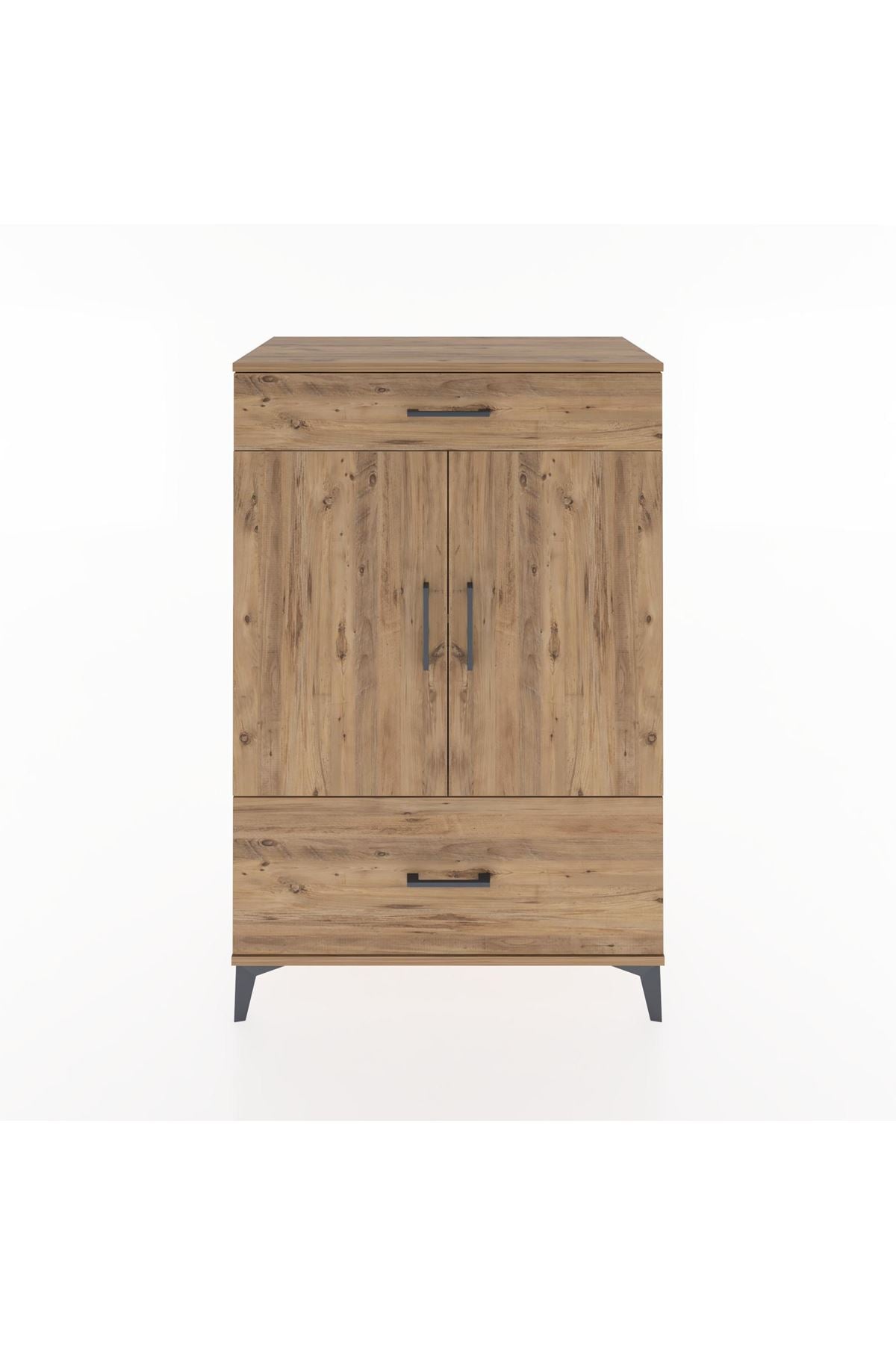 Hyperion Dolap 2 Raflı 2 Çekmeceli 2 Kapaklı 88x44x134 Çam-Çam