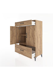 Hyperion Dolap 2 Raflı 2 Çekmeceli 2 Kapaklı 88x44x134 Çam-Çam