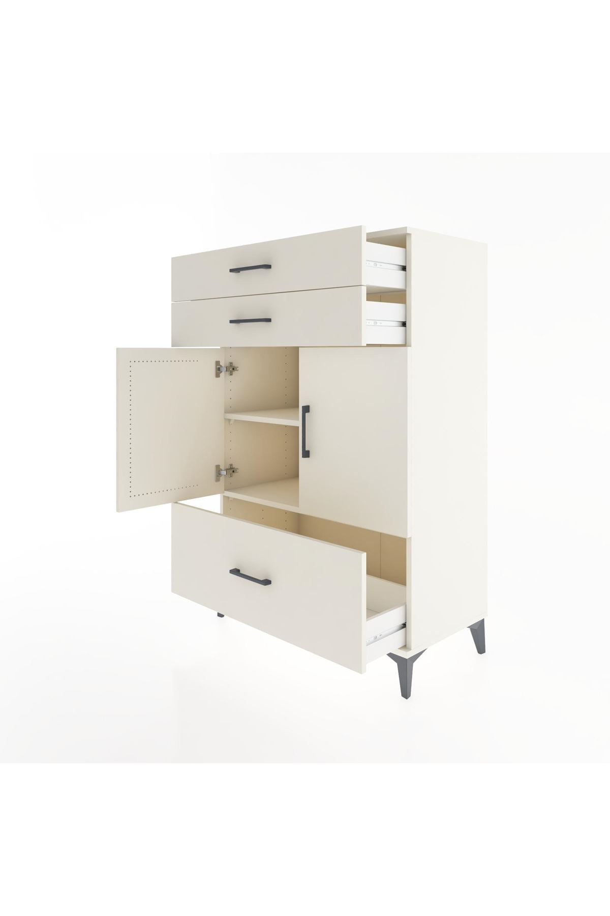 Hyperion Dolap 2 Raflı 3 Çekmeceli 2 Kapaklı 88x44x134 Aytaşı-Aytaşı