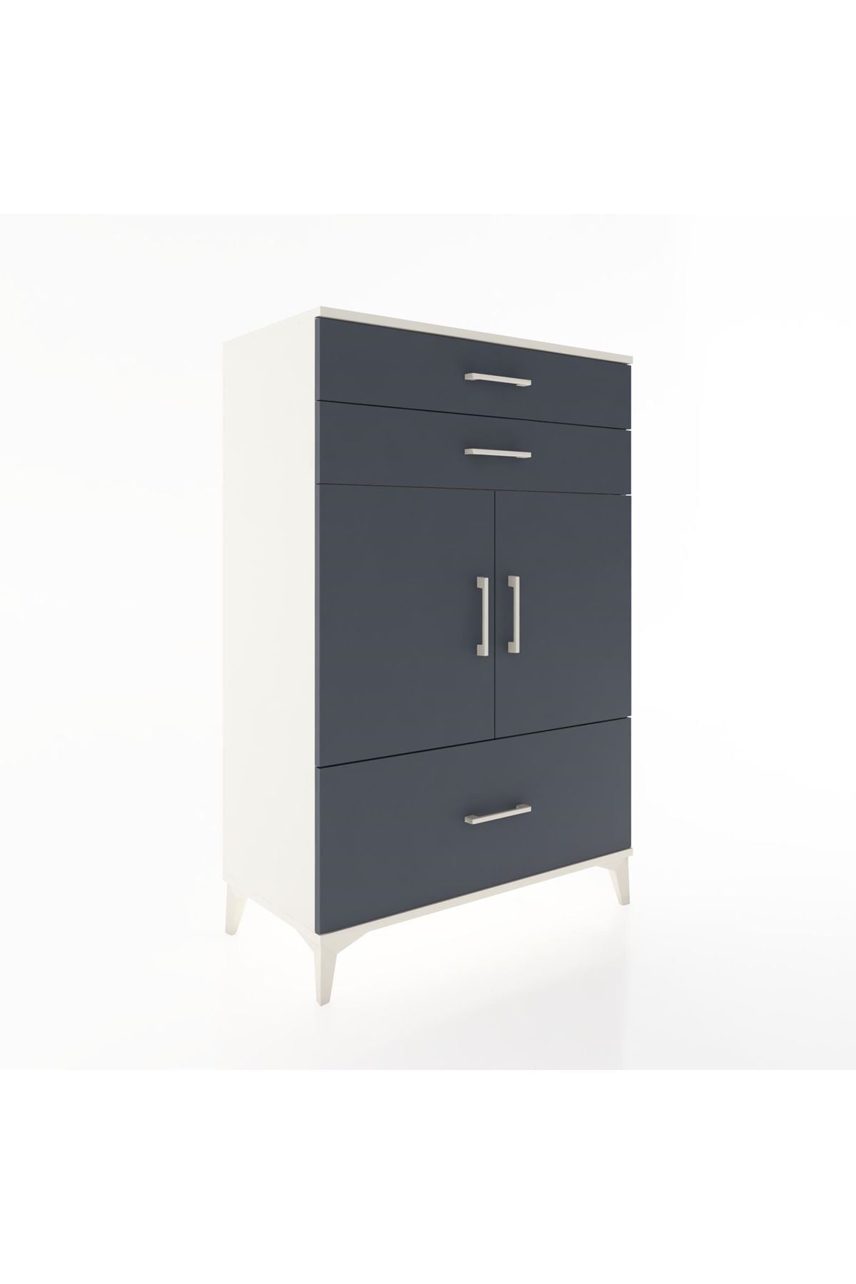 Hyperion Dolap 2 Raflı 3 Çekmeceli 2 Kapaklı 88x44x134 Aytaşı-Antrasit