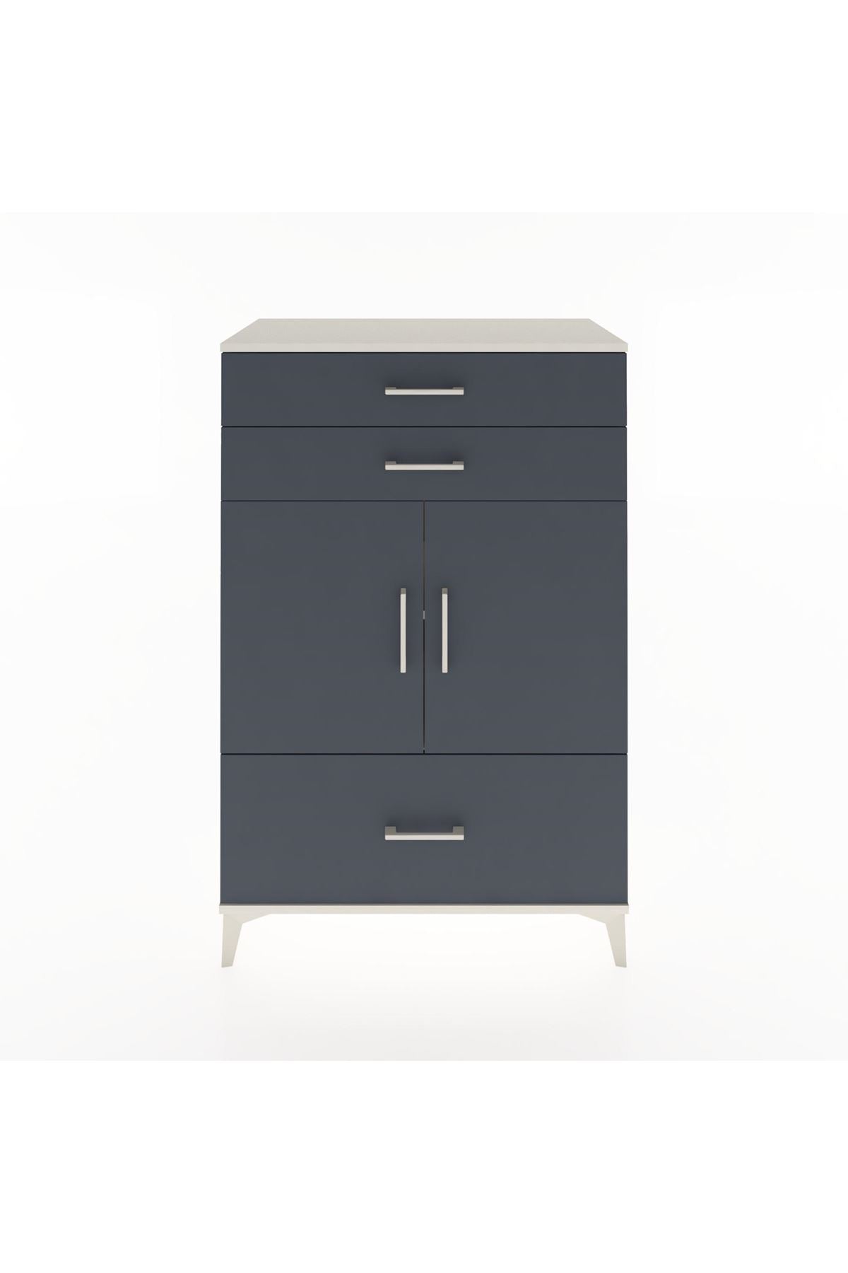 Hyperion Dolap 2 Raflı 3 Çekmeceli 2 Kapaklı 88x44x134 Aytaşı-Antrasit