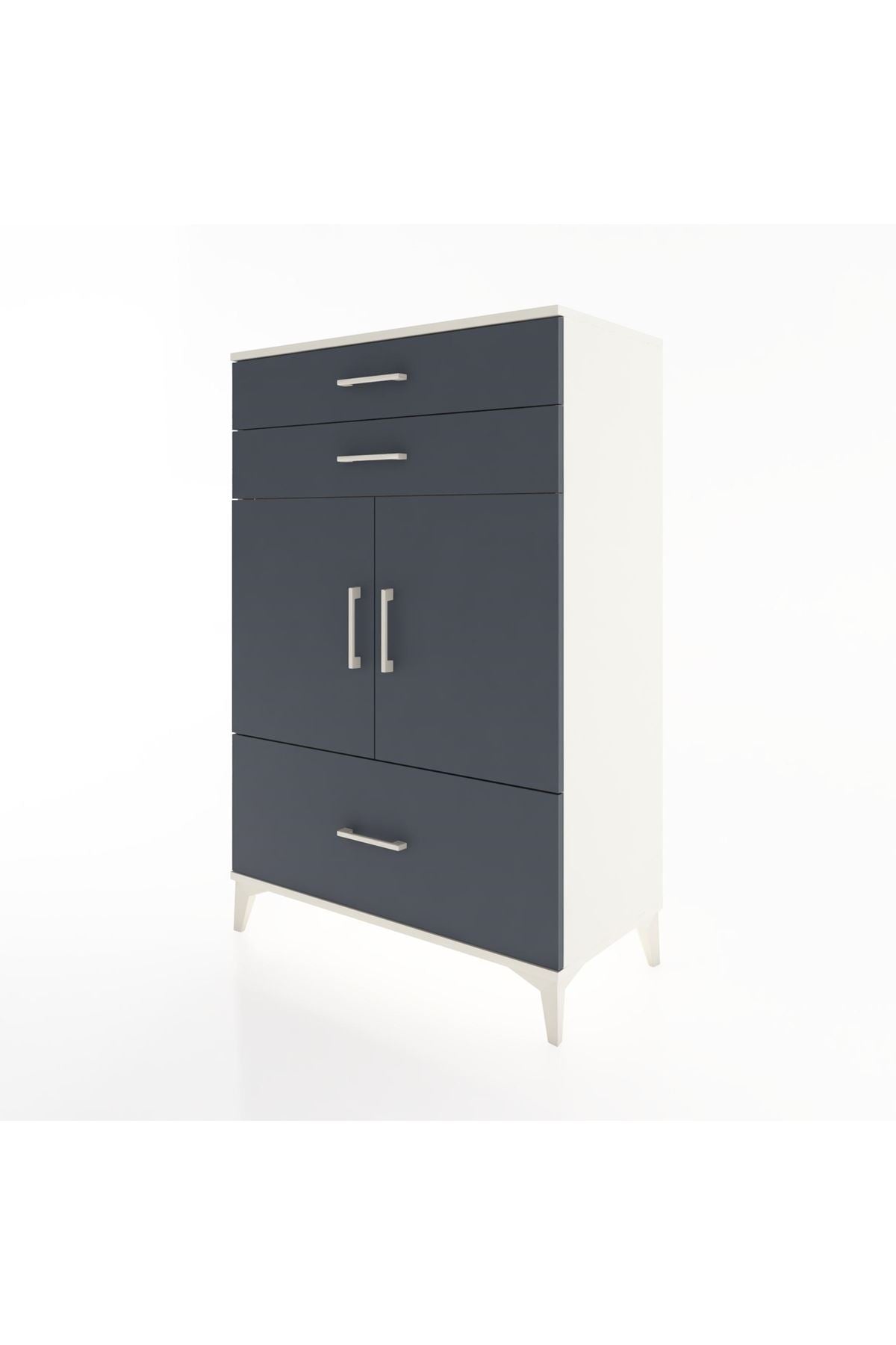 Hyperion Dolap 2 Raflı 3 Çekmeceli 2 Kapaklı 88x44x134 Aytaşı-Antrasit