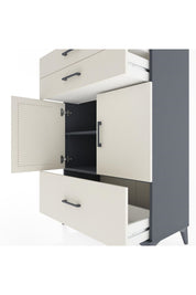 Hyperion Dolap 2 Raflı 3 Çekmeceli 2 Kapaklı 88x44x134 Antrasit-Aytaşı