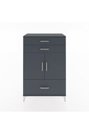 Hyperion Dolap 2 Raflı 3 Çekmeceli 2 Kapaklı 88x44x134 Antrasit-Antrasit