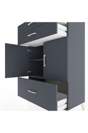 Hyperion Dolap 2 Raflı 3 Çekmeceli 2 Kapaklı 88x44x134 Antrasit-Antrasit