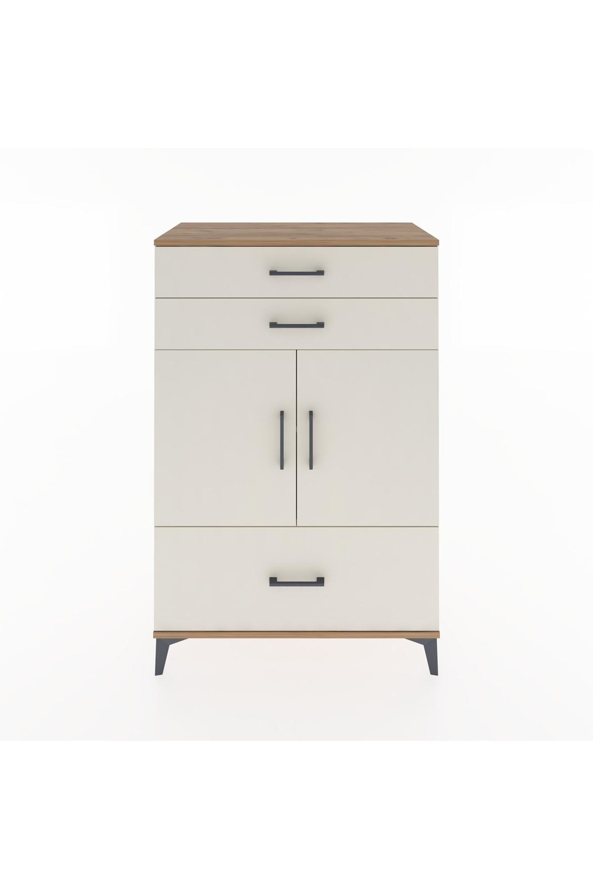 Hyperion Dolap 2 Raflı 3 Çekmeceli 2 Kapaklı 88x44x134 Çam-Aytaşı