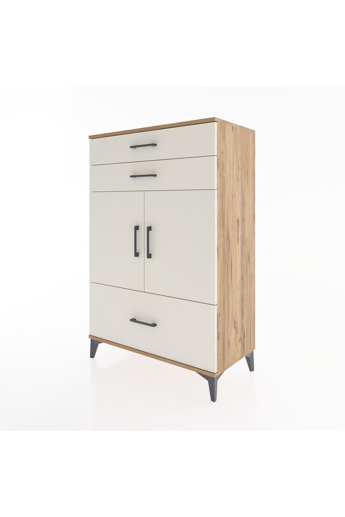 Hyperion Dolap 2 Raflı 3 Çekmeceli 2 Kapaklı 88x44x134 Çam-Aytaşı