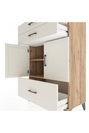 Hyperion Dolap 2 Raflı 3 Çekmeceli 2 Kapaklı 88x44x134 Çam-Aytaşı