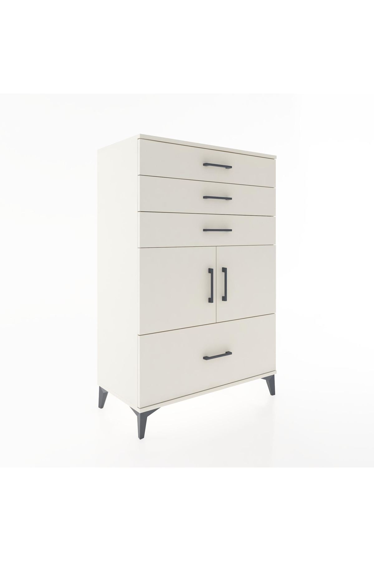 Hyperion Dolap Tek Raflı 4 Çekmeceli 2 Kapaklı 88x44x134 - S51M015V1B