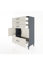 Hyperion Dolap Tek Raflı 4 Çekmeceli 2 Kapaklı 88x44x134 - S51M015V4B