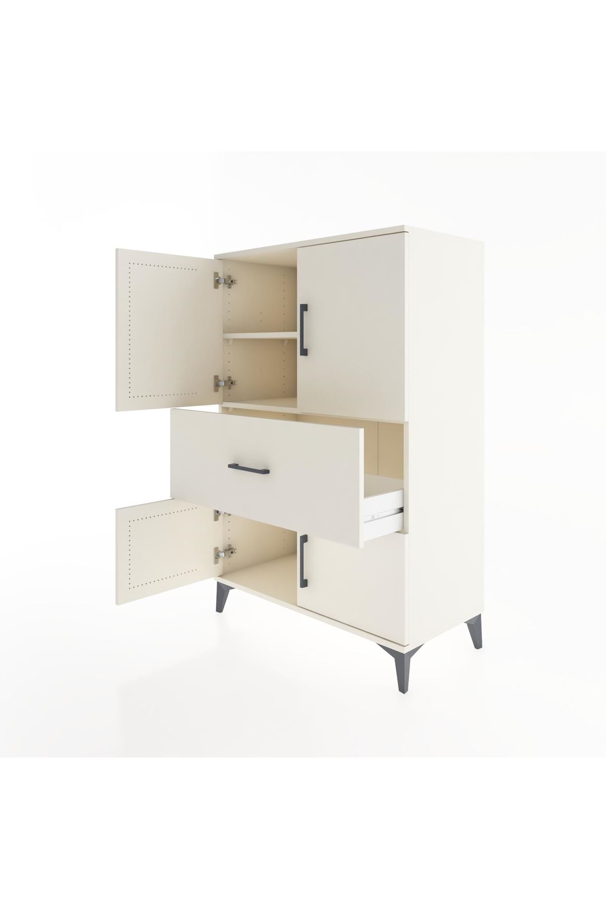 Hyperion Dolap 2 Raflı Tek Çekmeceli 4 Kapaklı 88x44x134 Aytaşı-Aytaşı