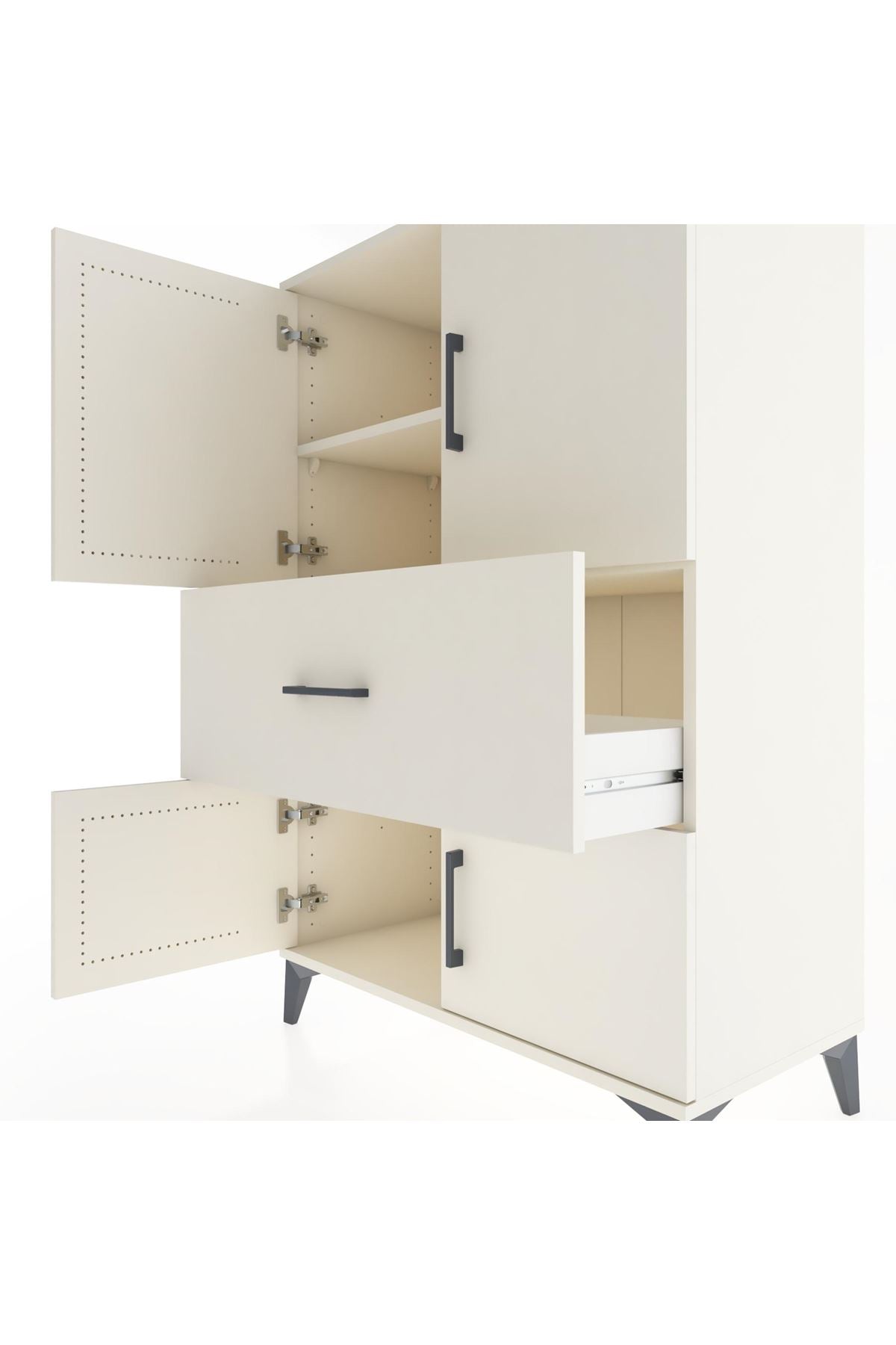 Hyperion Dolap 2 Raflı Tek Çekmeceli 4 Kapaklı 88x44x134 Aytaşı-Aytaşı