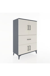 Hyperion Dolap 2 Raflı Tek Çekmeceli 4 Kapaklı 88x44x134 Antrasit-Aytaşı