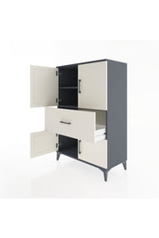 Hyperion Dolap 2 Raflı Tek Çekmeceli 4 Kapaklı 88x44x134 Antrasit-Aytaşı