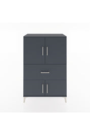 Hyperion Dolap 2 Raflı Tek Çekmeceli 4 Kapaklı 88x44x134 Antrasit-Antrasit