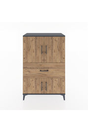 Hyperion Dolap 2 Raflı Tek Çekmeceli 4 Kapaklı 88x44x134 Antrasit-Çam