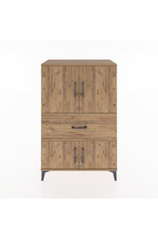 Hyperion Dolap 2 Raflı Tek Çekmeceli 4 Kapaklı 88x44x134 Çam-Çam