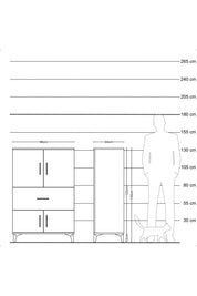 Hyperion Dolap 2 Raflı Tek Çekmeceli 4 Kapaklı 88x44x134 Çam-Çam