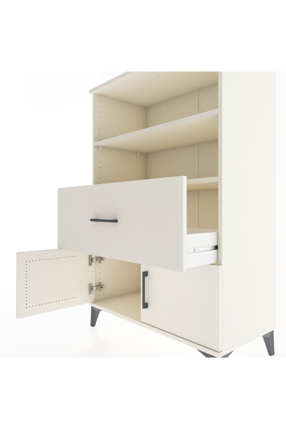 Hyperion Dolap 2 Raflı Tek Çekmeceli 2 Kapaklı 88x44x134 Aytaşı-Aytaşı