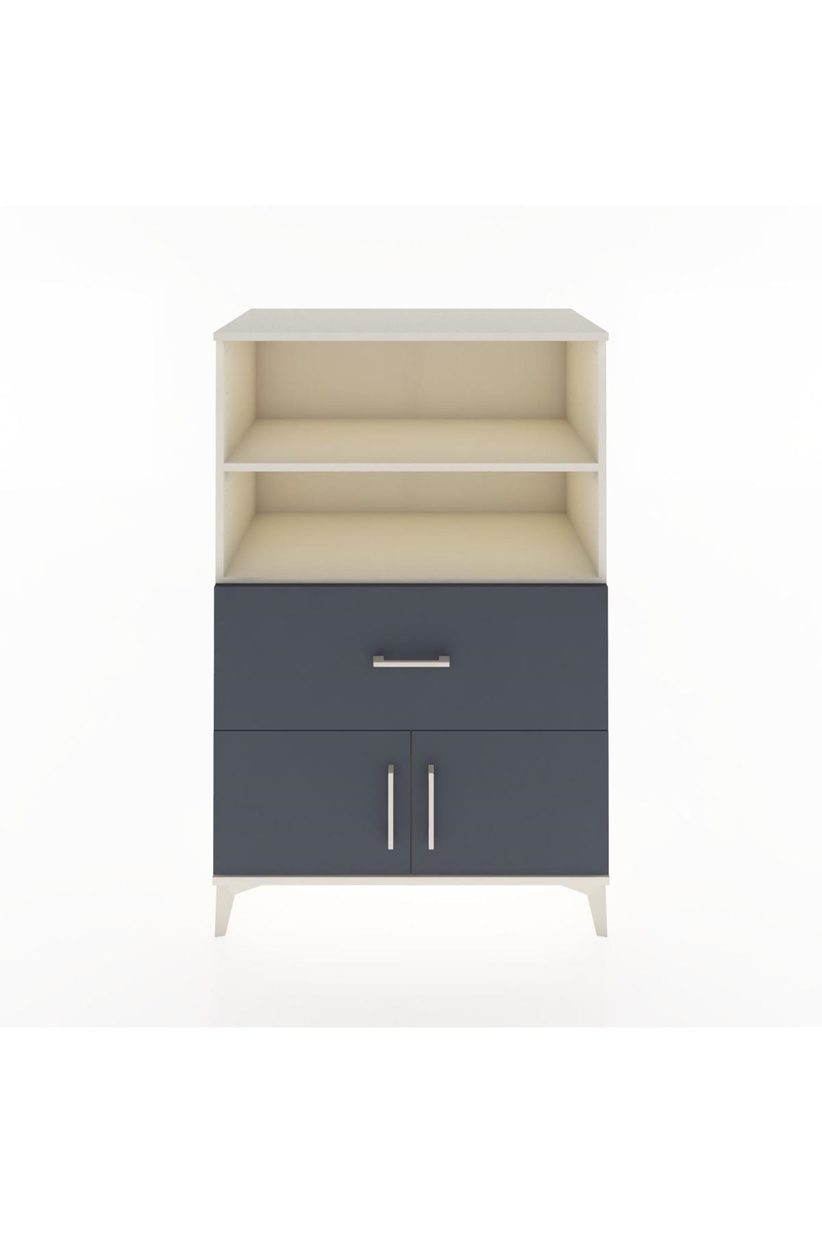 Hyperion Dolap 2 Raflı Tek Çekmeceli 2 Kapaklı 88x44x134 Aytaşı-Antrasit