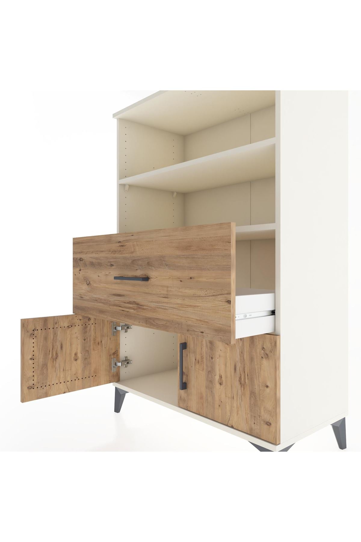 Hyperion Dolap 2 Raflı Tek Çekmeceli 2 Kapaklı 88x44x134 Aytaşı-Çam