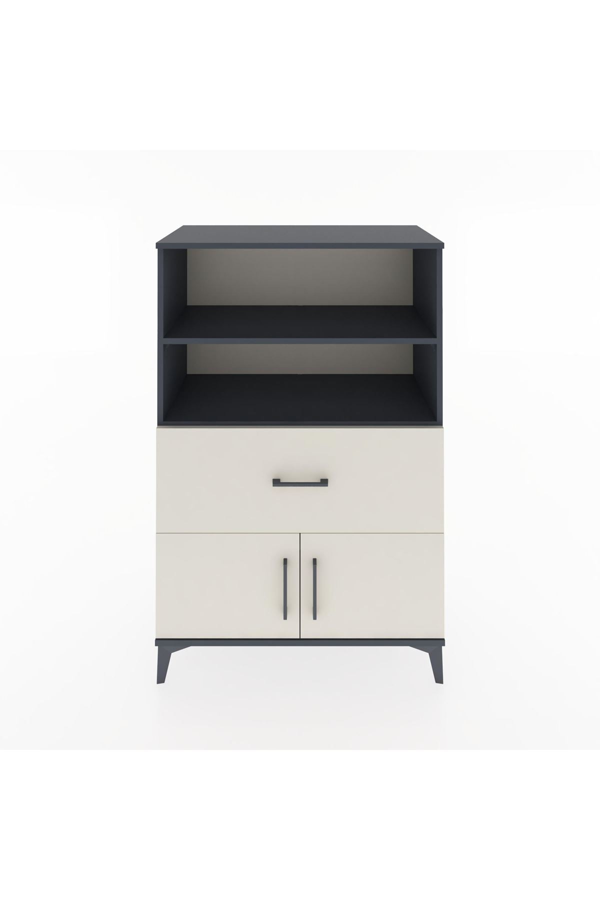 Hyperion Dolap 2 Raflı Tek Çekmeceli 2 Kapaklı 88x44x134 Antrasit-Aytaşı