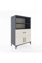 Hyperion Dolap 2 Raflı Tek Çekmeceli 2 Kapaklı 88x44x134 Antrasit-Aytaşı