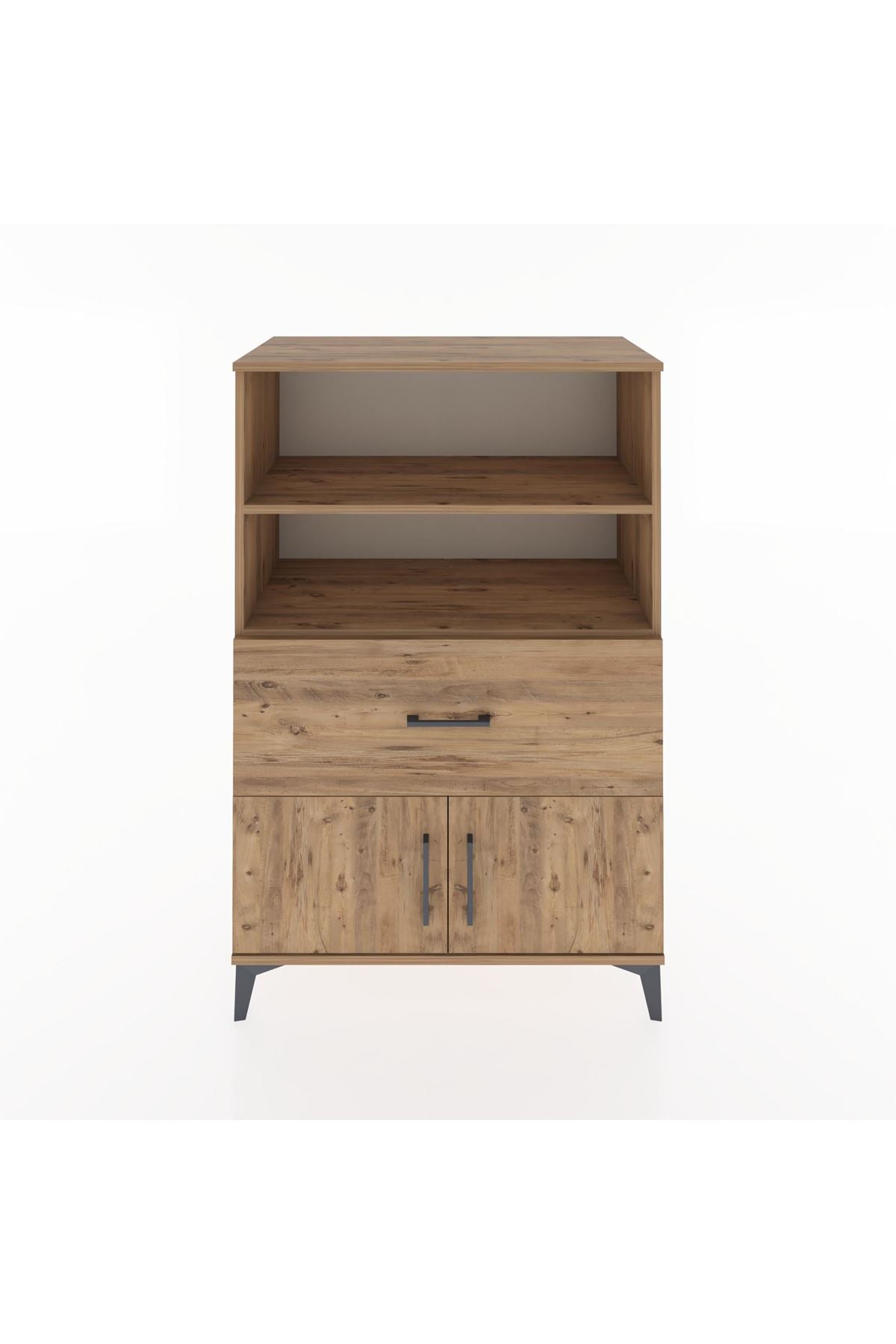 Hyperion Dolap 2 Raflı Tek Çekmeceli 2 Kapaklı 88x44x134 Çam-Çam
