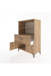 Hyperion Dolap 2 Raflı Tek Çekmeceli 2 Kapaklı 88x44x134 Çam-Çam