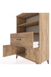Hyperion Dolap 2 Raflı Tek Çekmeceli 2 Kapaklı 88x44x134 Çam-Çam